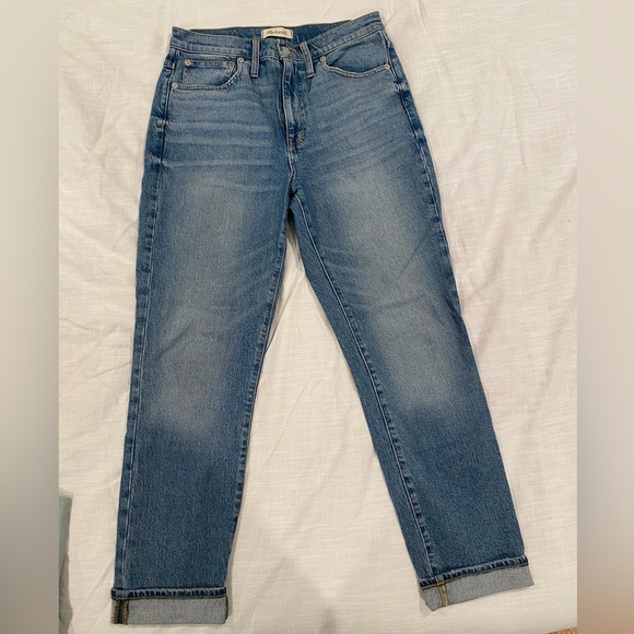 Madewell High Rise Slim Boy Jean in Neal Wash Tencel Denim Edition Size 27 - Picture 3 of 16